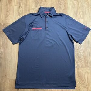 FootJoy Polo Shirt Mens M Blue And Pink‎ Lightweight Performance Golfing Stretch